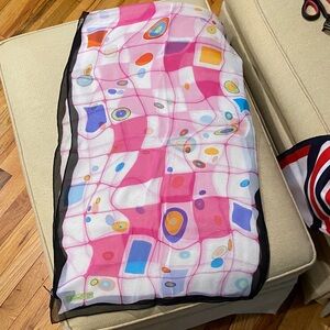 NWT  Renaldo Balestra silk scarf beautiful geometric colors.